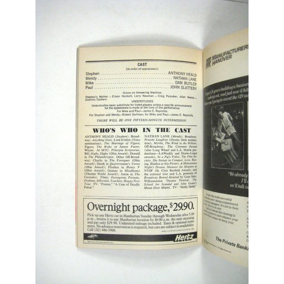 Lisbon Traviata Playbill 1989 Promenade Theatre Nathan Lane Anthony Heald - Picture 5 of 7